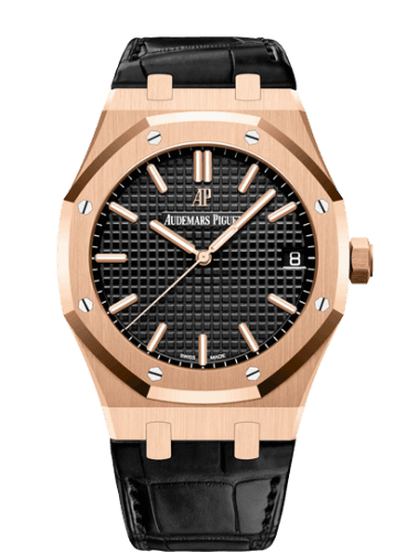 Royal Oak 15500 Pink Gold / Black / Strap thumb