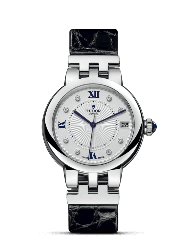 Clair de Rose 34 Stainless Steel / Silver-Diamond / Alligator