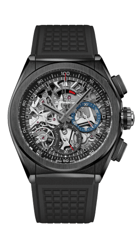 Defy El Primero 21 Black Ceramic / Skeleton / Rubber thumb