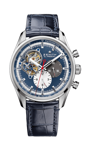 El Primero Chronomaster Open Stainless Steel / Blue 1969 / Alligator thumb