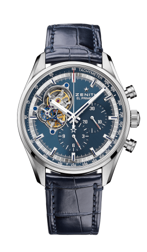 El Primero Chronomaster Open Stainless Steel / Blue / Alligator