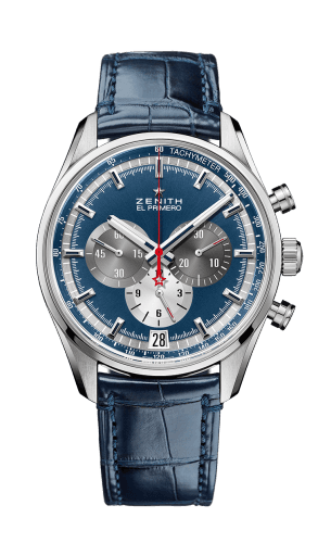 El Primero Chronomaster 42 Stainless Steel / Blue / Alligator thumb