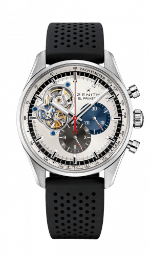 El Primero Chronomaster Open Stainless Steel / Silver 1969 / Rubber thumb