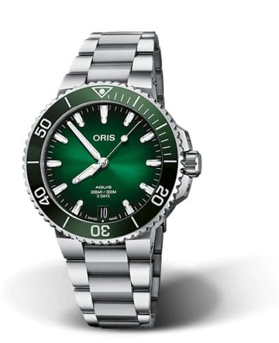 Aquis Date Calibre 400 41.5 Stainless Steel / Green / Bracelet thumb