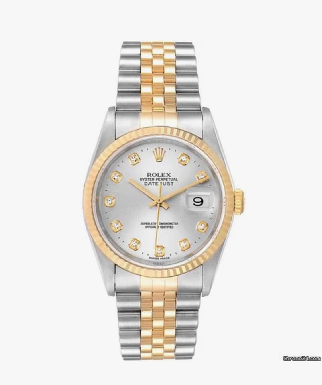 Datejust 36 / Silver / Diamond Dial / Yellow Gold / Stainless Steel thumb