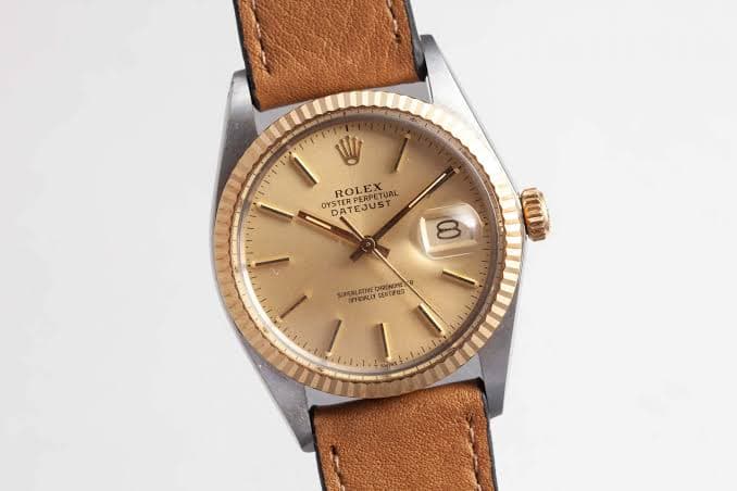 Datejust 36 16013 / Champagne Dial / Leather Strap thumb