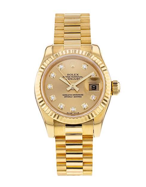 Lady-Datejust 26 / Yellow Gold / Diamond