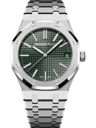 Royal Oak Selfwinding 41 Stainless Steel / Green thumb