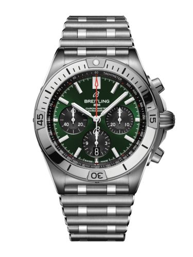 Chronomat B01 42 Stainless Steel / Green / Rouleaux
