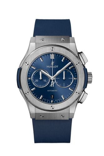 Classic Fusion 42 Chronograph Titanium / Blue / Rubber thumb