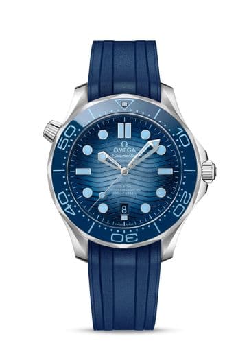 Seamaster Diver 300M Master Co-Axial 42 Stainless Steel / Summer Blue / Rubber thumb
