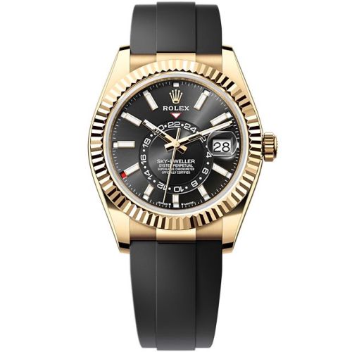 Sky-Dweller Yellow Gold / Black / OysterFlex