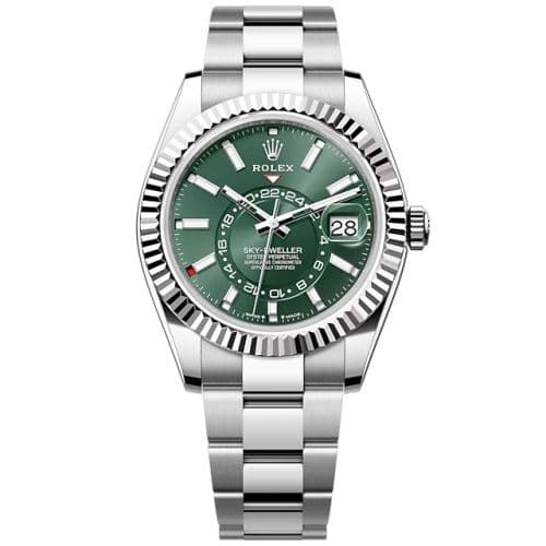 Sky-Dweller Stainless Steel - White Gold / Green / Oyster