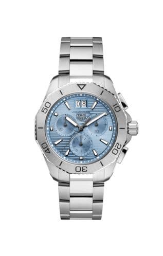 Aquaracder Professional 200 Quartz Chronograph Big Date Stainless Steel / Ice Blue