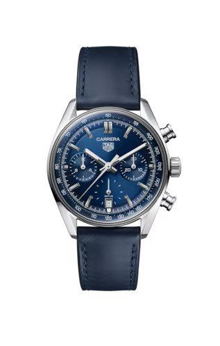 Carrera Chronograph Glass Box Stainless Steel / Blue