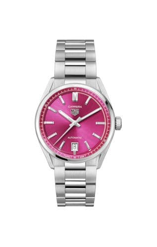 Carrera Date 36 Stainless Steel / Pink