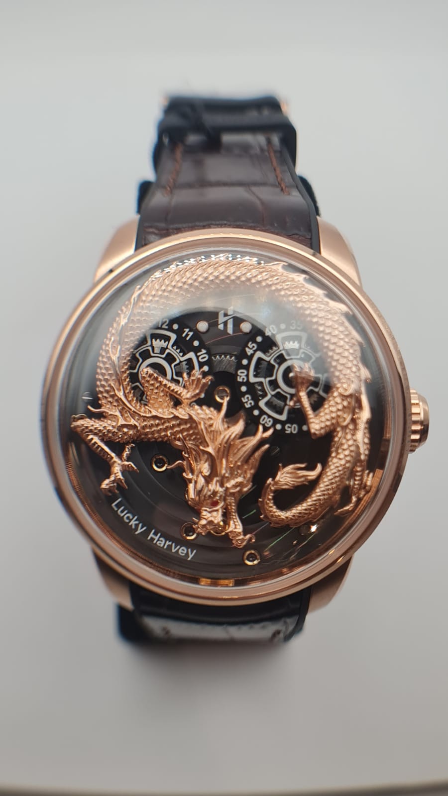 Stainless Steel Rose Gold Dragon Automatic