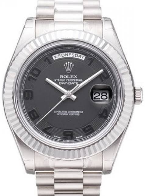 Day-Date II White Gold Black Concentric thumb