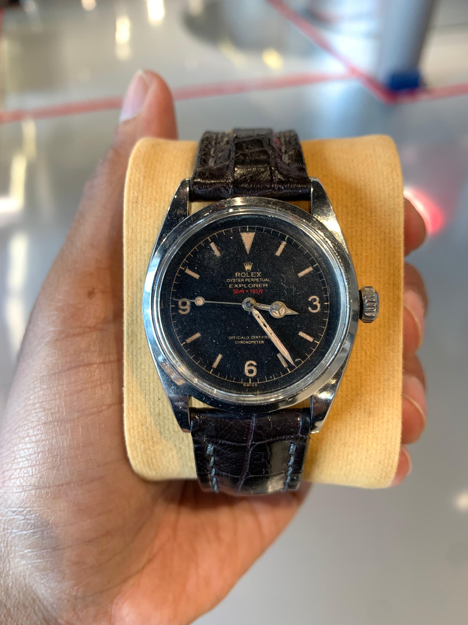 Explorer “Red Depth” Black Gilt Dial