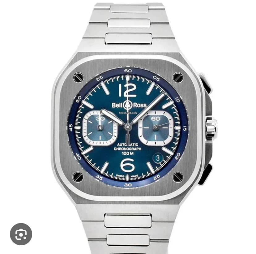 BR 05 Chronograph Stainless Steel / Blue / Bracelet thumb