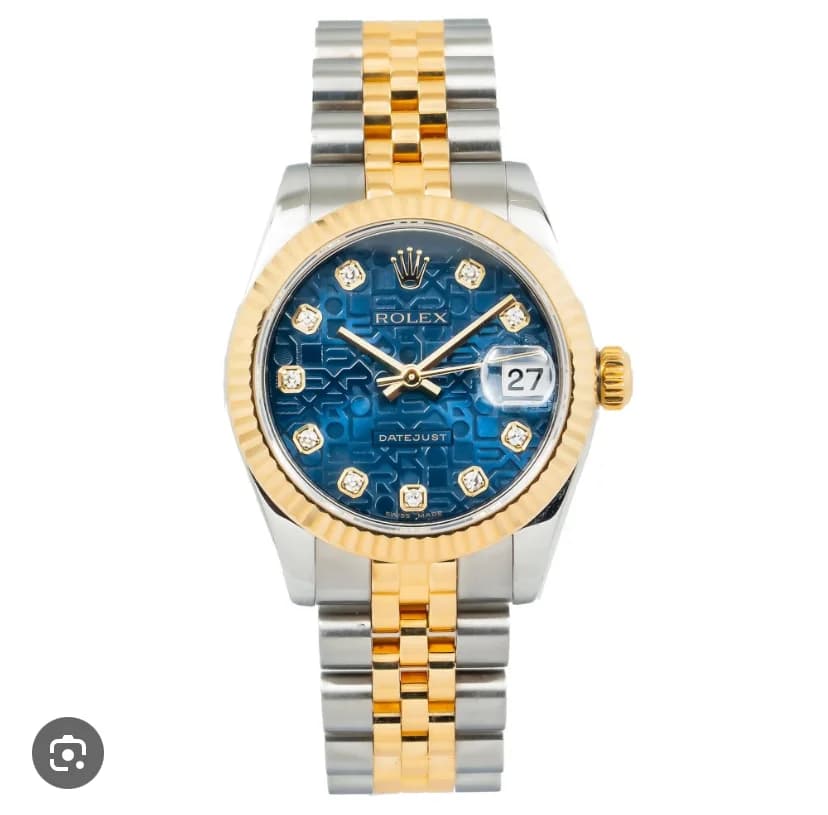 Datejust 31 Rolesor Yellow Fluted / Jubilee / Blue Computer