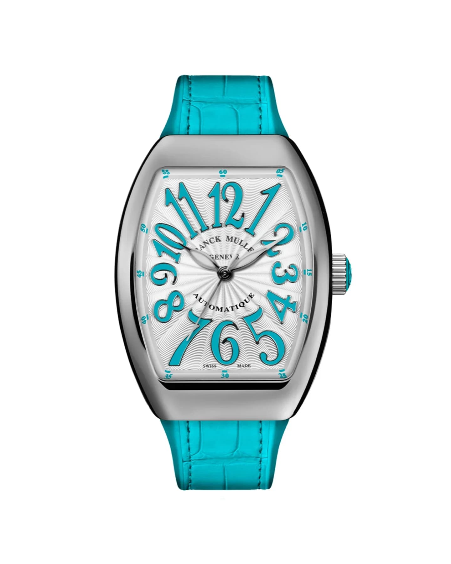Vanguard Automatic White Dial Light Blue Rubber Strap