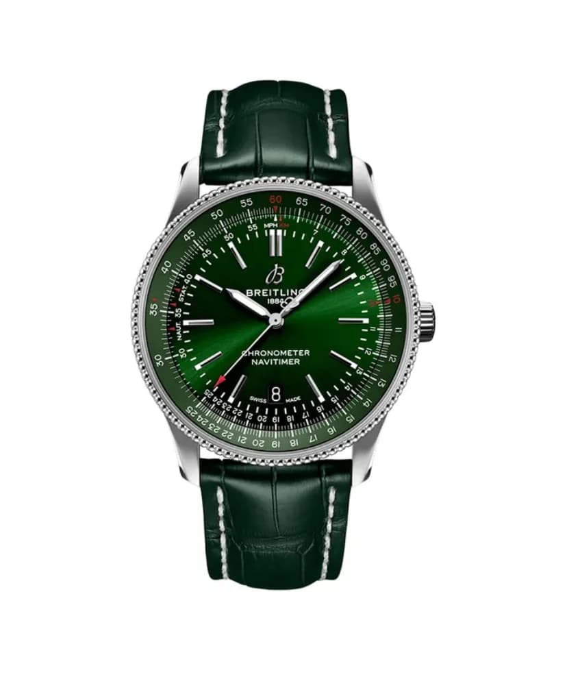 Navitimer Automatic 41 Automatic Stainless Steel / Green / Leather