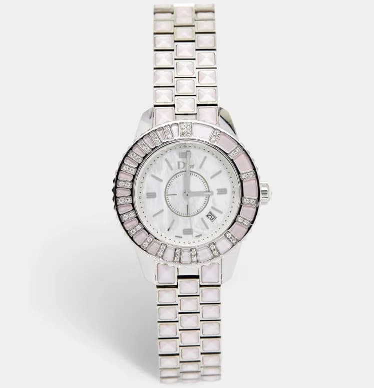 Christal Mother of Pearl Diamond Stainless Steel 