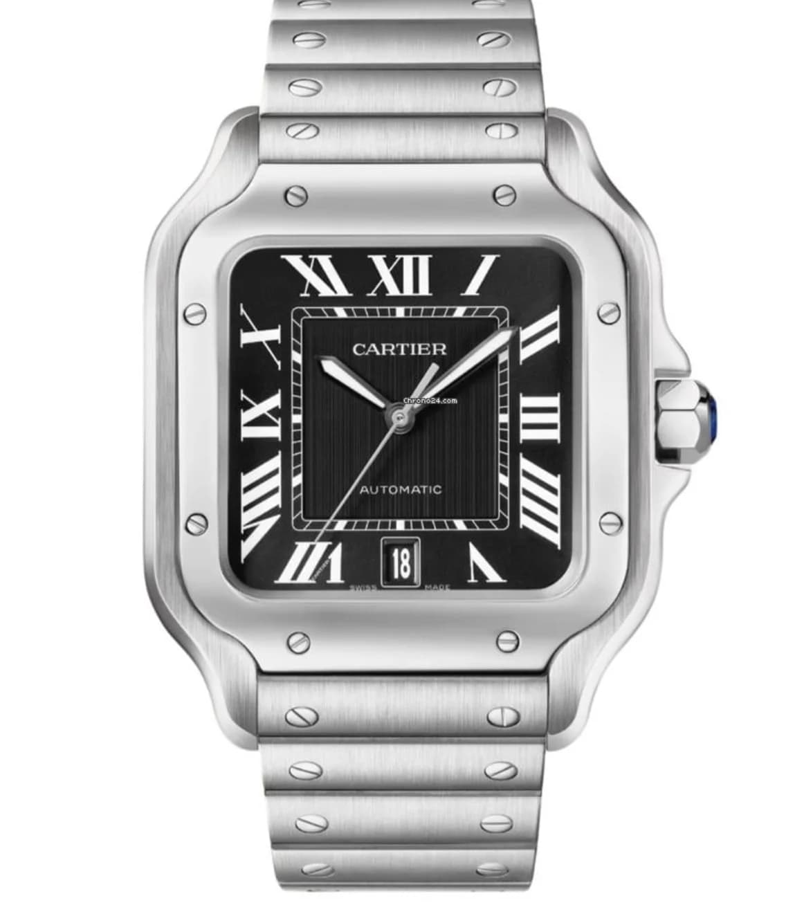 Santos Large Automatic Stainless Steel / Black