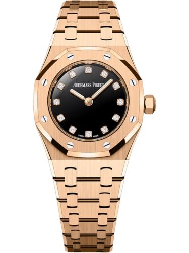 Royal Oak Mini Quartz Pink Gold / Onyx - Diamond