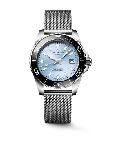 Hydroconquest Automatic 39 Stainless Steel / Frosted Blue / Mesh