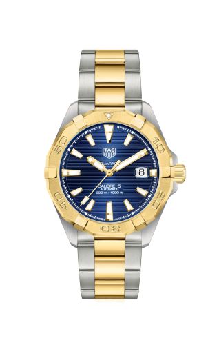 Aquaracer Calibre 5 41 Stainless Steel - Yellow Gold / Blue / Bracelet