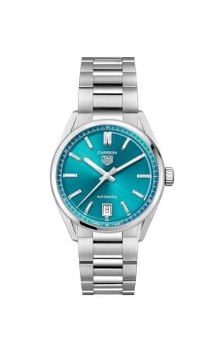 Carrera Date 36 Stainless Steel / Turquoise