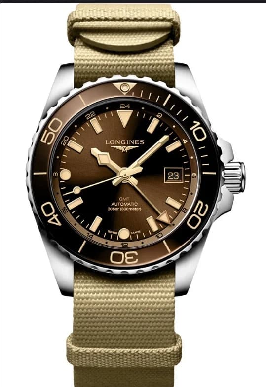 Hydroconquest GMT 41 Stainless Steel / Brown / NATO