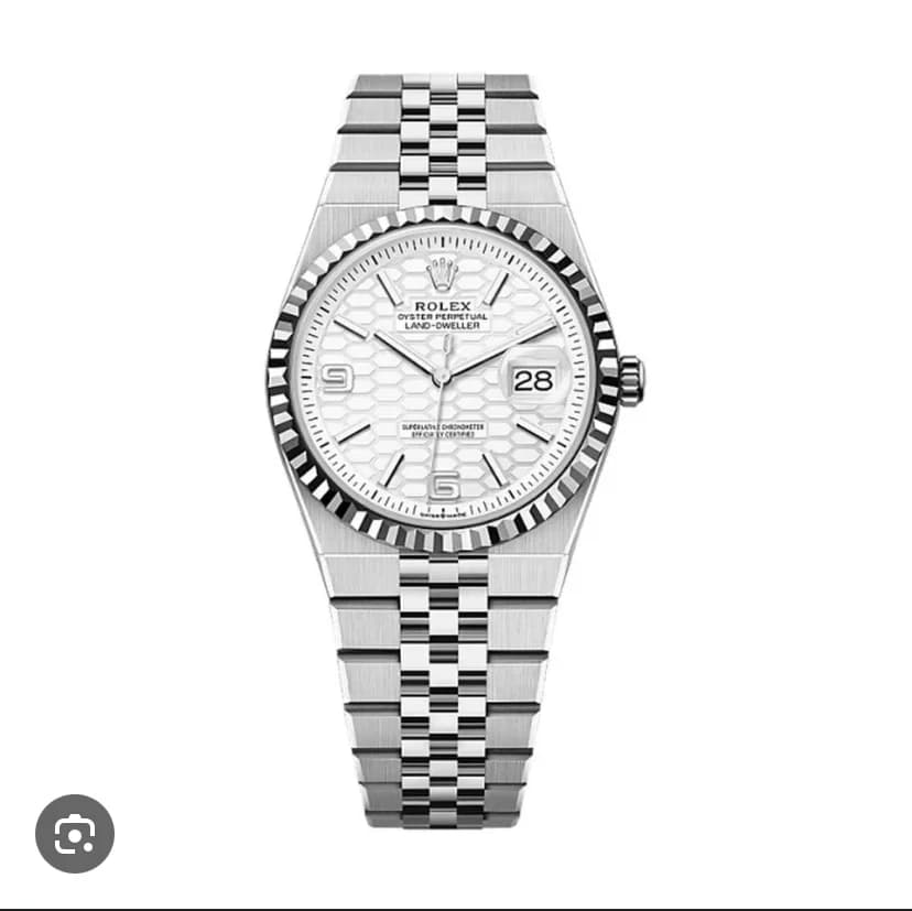 Land-Dweller 36 Stainless Steel / Fluted / White / Flat Jubilee