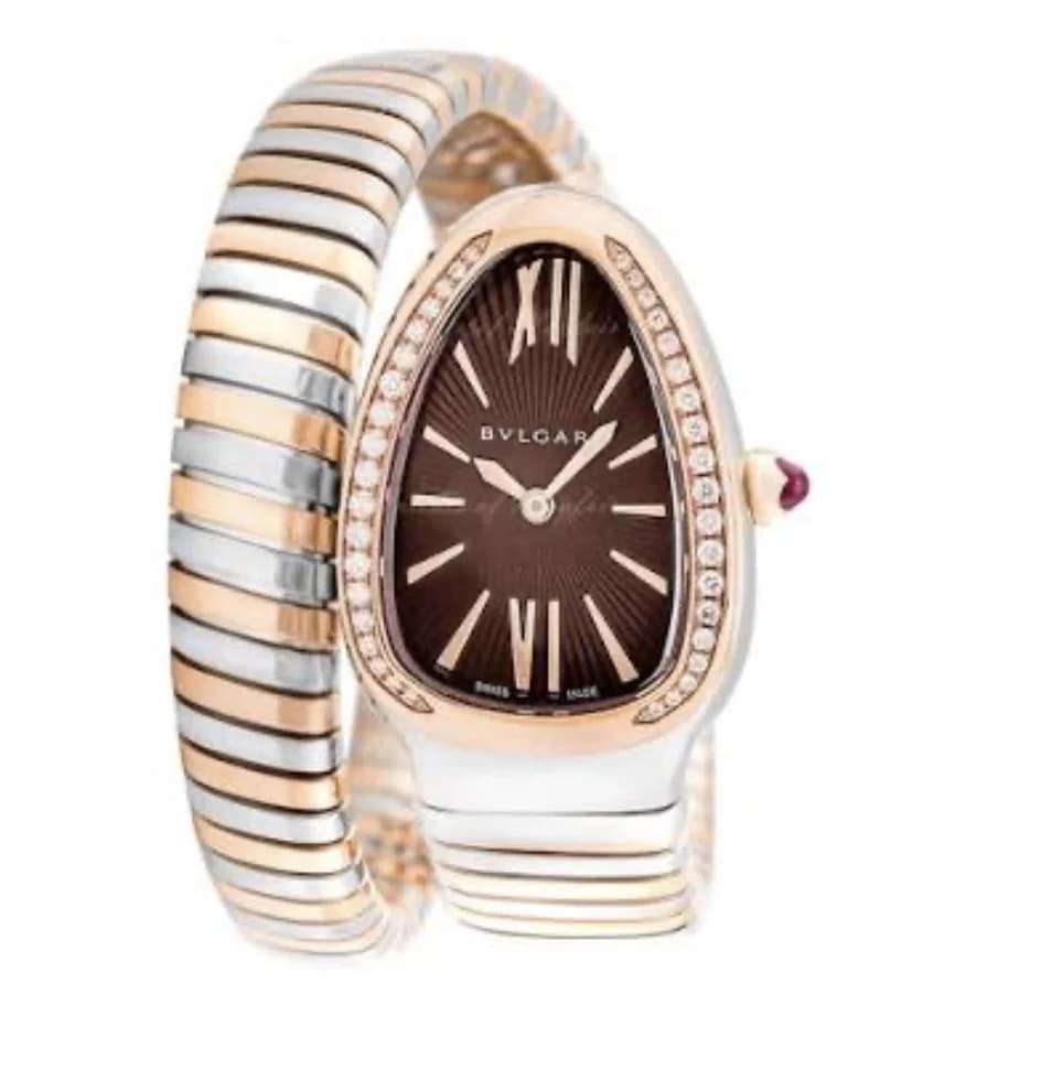 Serpenti Tubogas Stainless Steel - Rose Gold / Burgundy