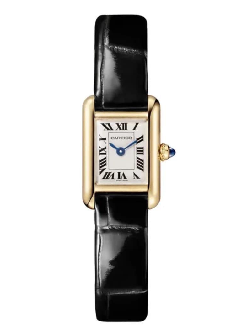 Tank Louis Mini Yellow Gold / Leather Strap