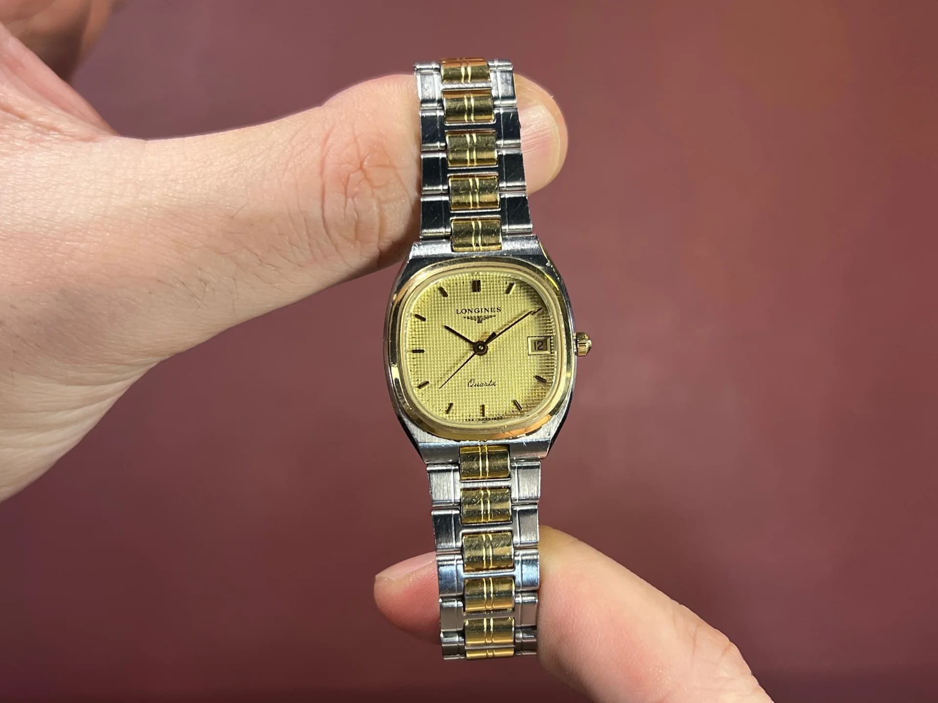 VINTAGE LONGINES 152-1653 TWO TONE CHAMPANGE