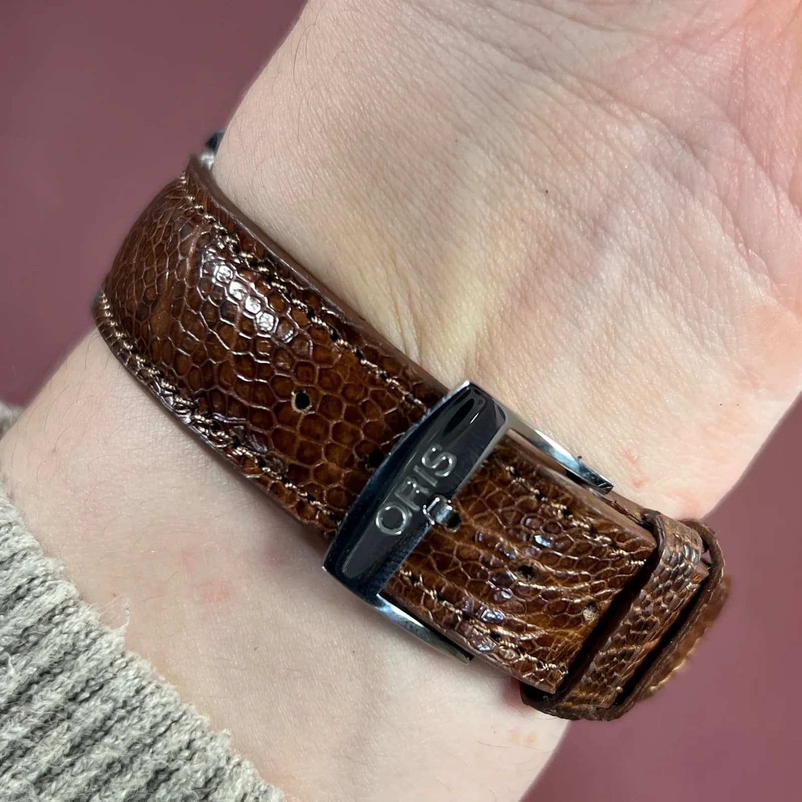 Thumb Big Crown Pointer Date 40 Stainless Steel - Rose Gold / Silver
