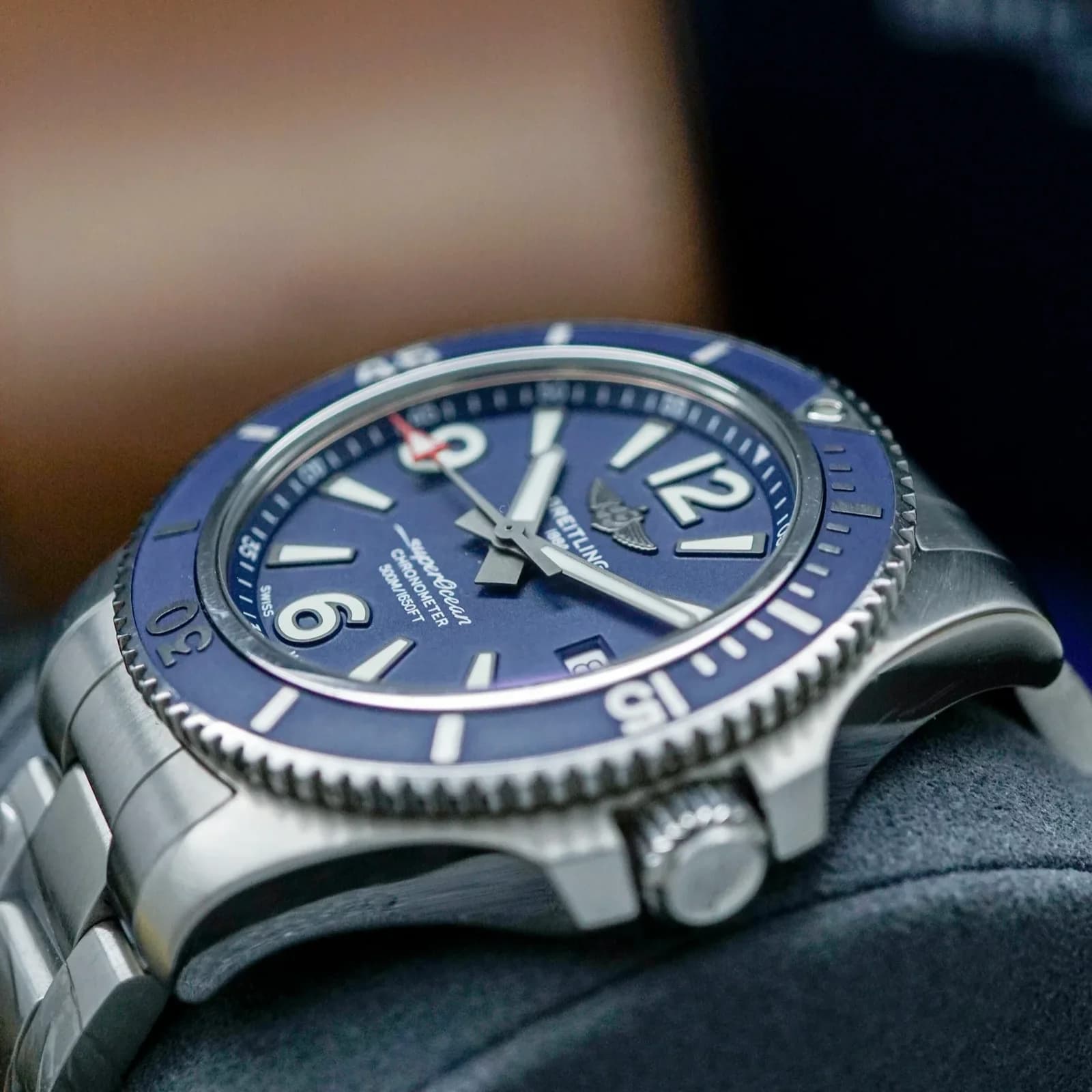 Thumb Superocean Automatic 42 Blue Dial Steel Bracelet