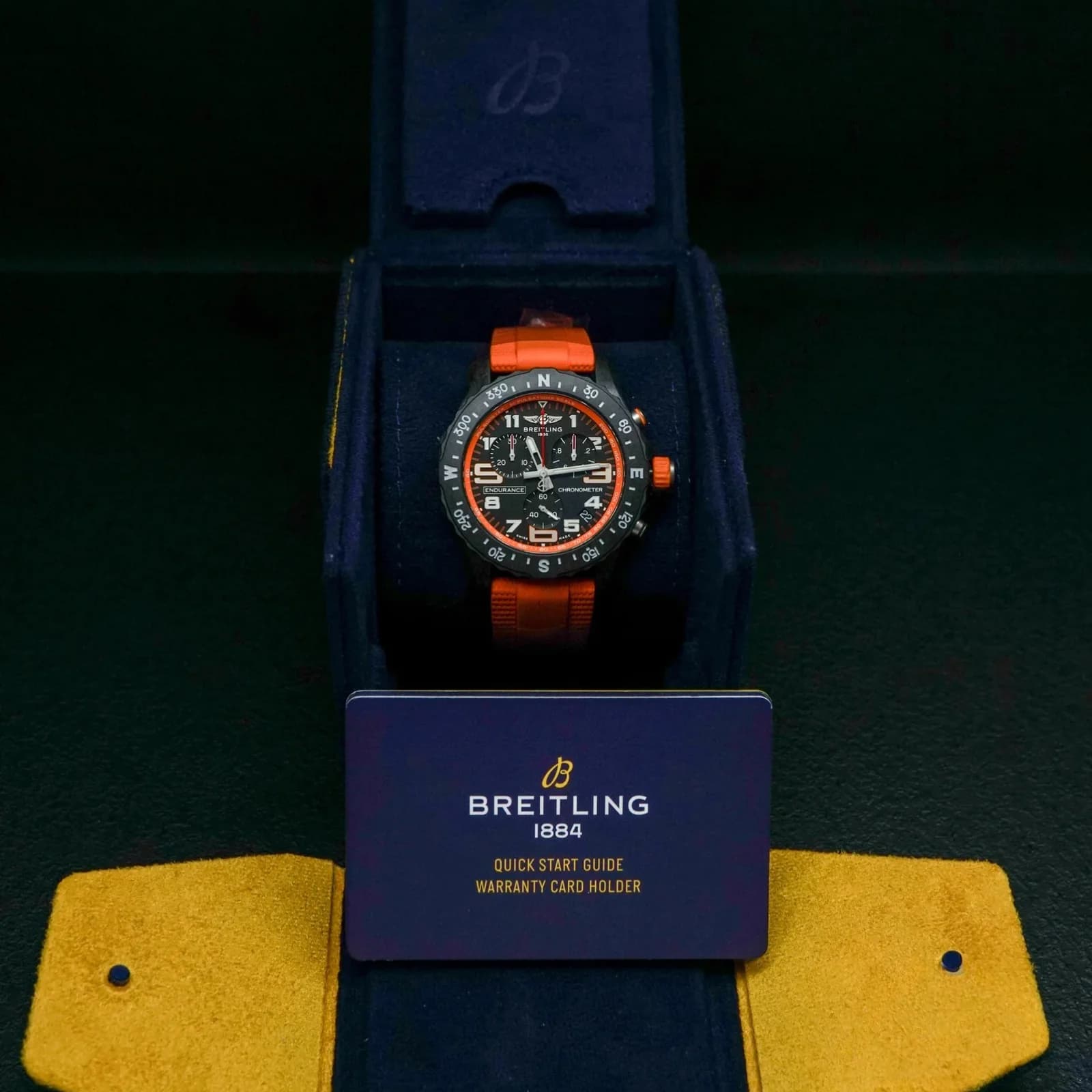 Thumb Endurance Pro 44 Black Dial Orange Rubber Strap