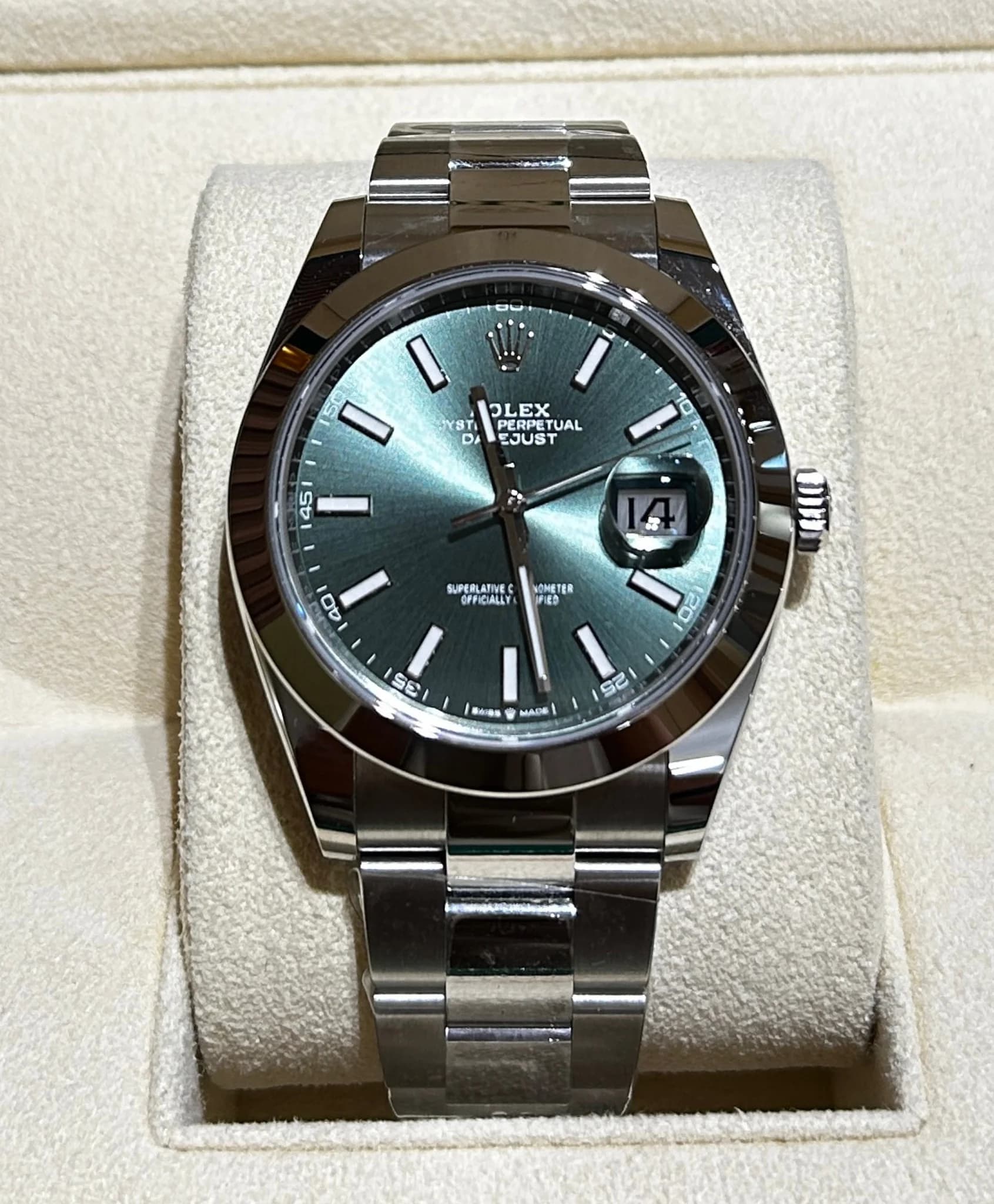 Thumb Datejust 41 Stainless Steel Smooth / Jubilee / Green