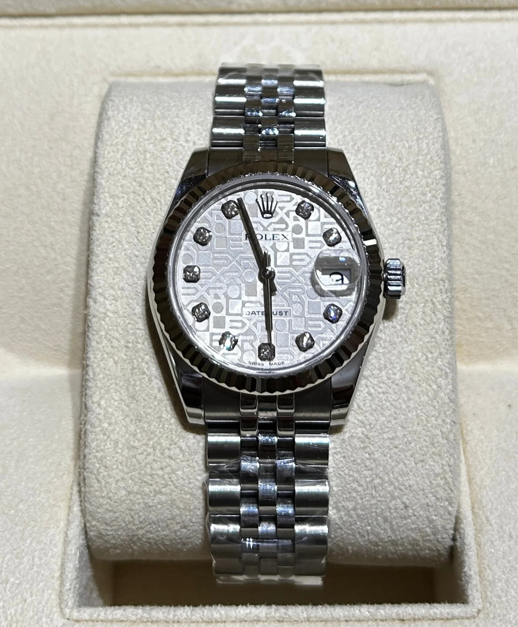 Thumb Datejust 31 Silver Computer Dial With Diamond 