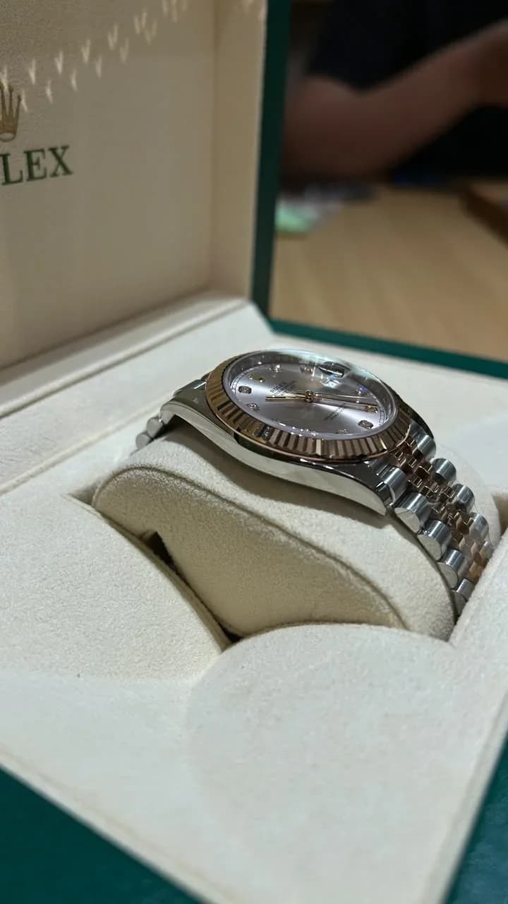 Thumb Datejust 41 Rolesor Everose Fluted / Jubilee / Sundust - Diamond