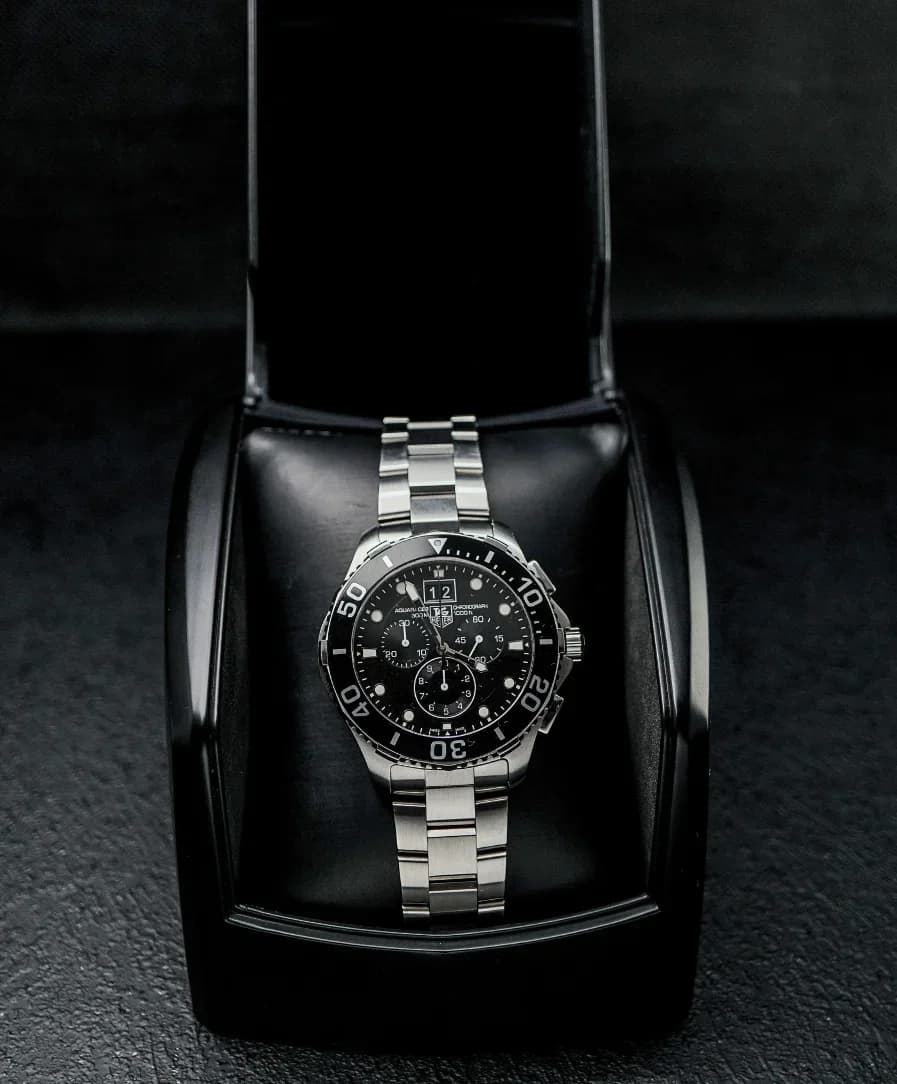 Thumb Aquaracer 300M Quartz Chronograph 43 Stainless Steel / Black / Bracelet