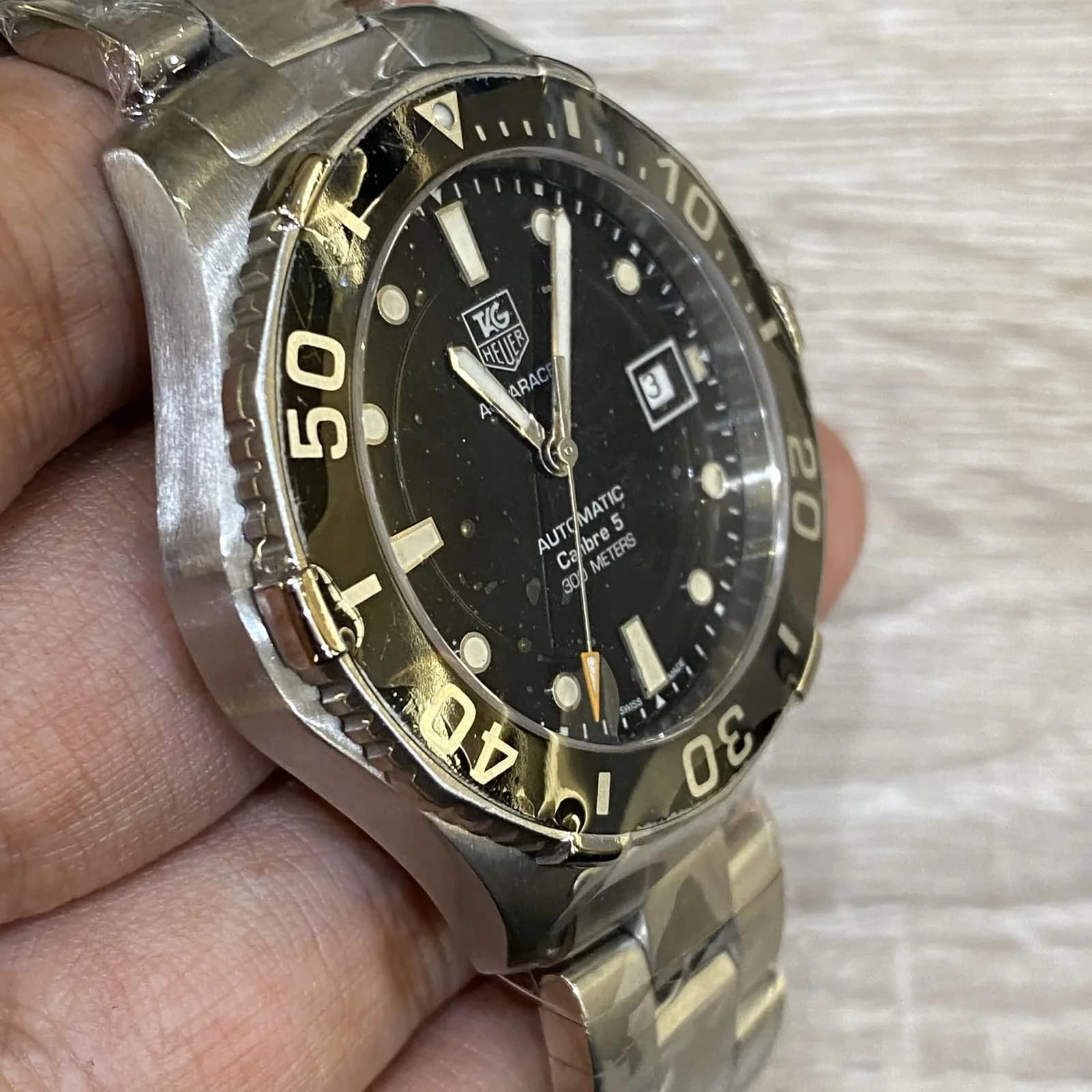 Thumb Aquaracer 300M Calibre 5 41 Stainless Steel / Black / Bracelet