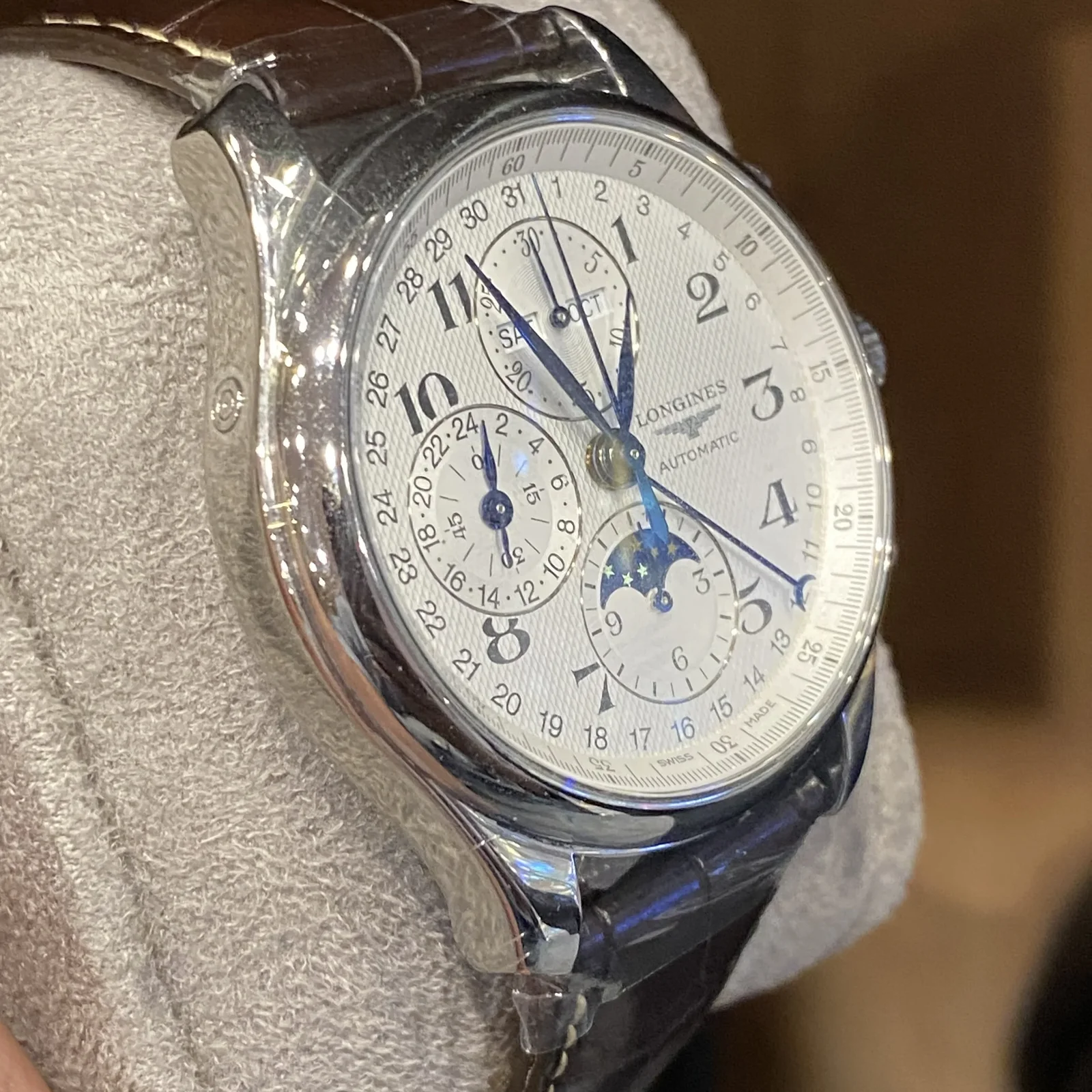 Thumb Master Collection 40 Chronograph Calendar Stainless Steel / Silver / Alligator