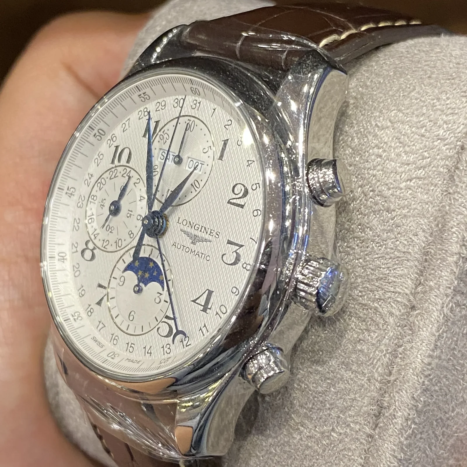 Thumb Master Collection 40 Chronograph Calendar Stainless Steel / Silver / Alligator