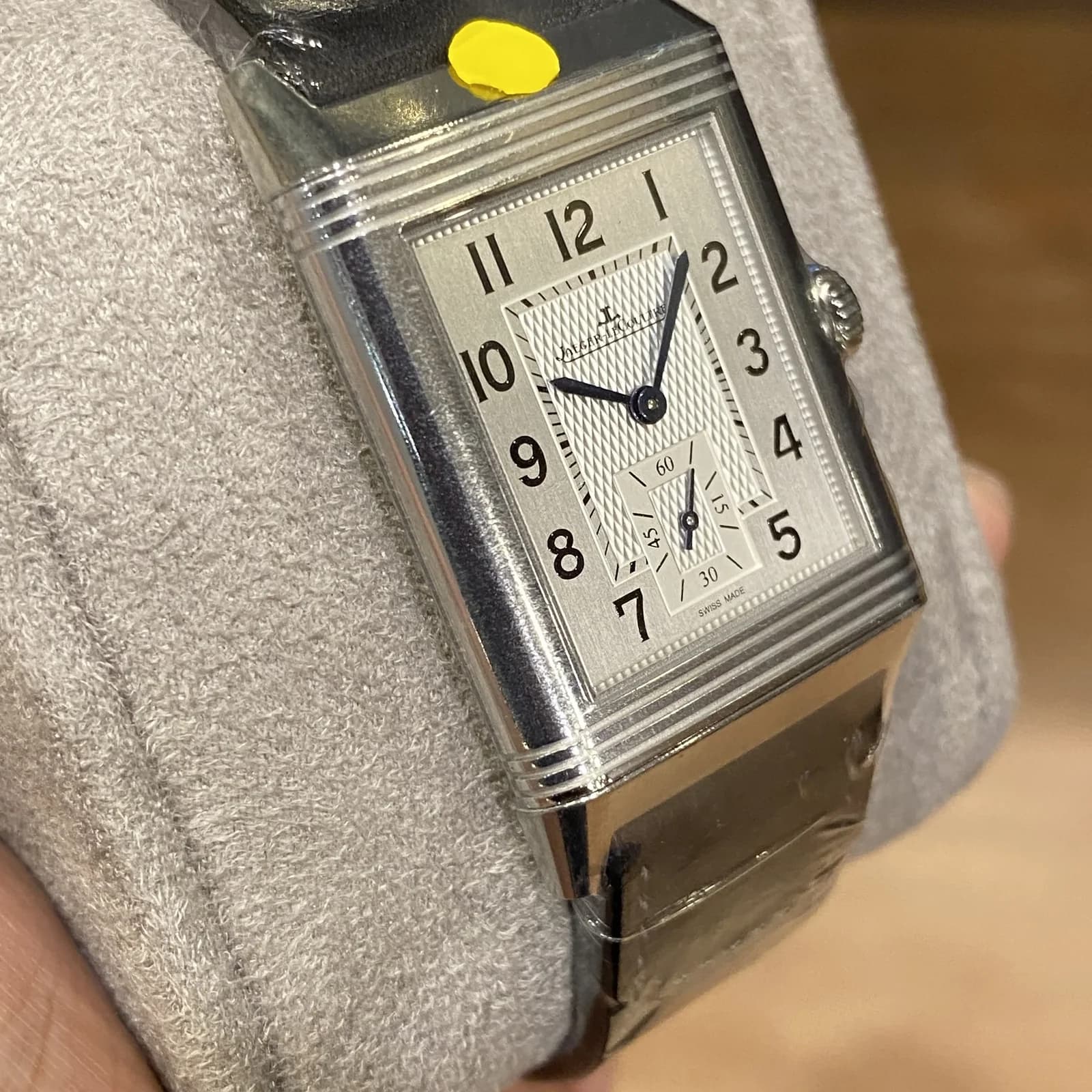 Thumb Reverso Classic Large Small Seconds Stainless Steel / Silver / Alligator
