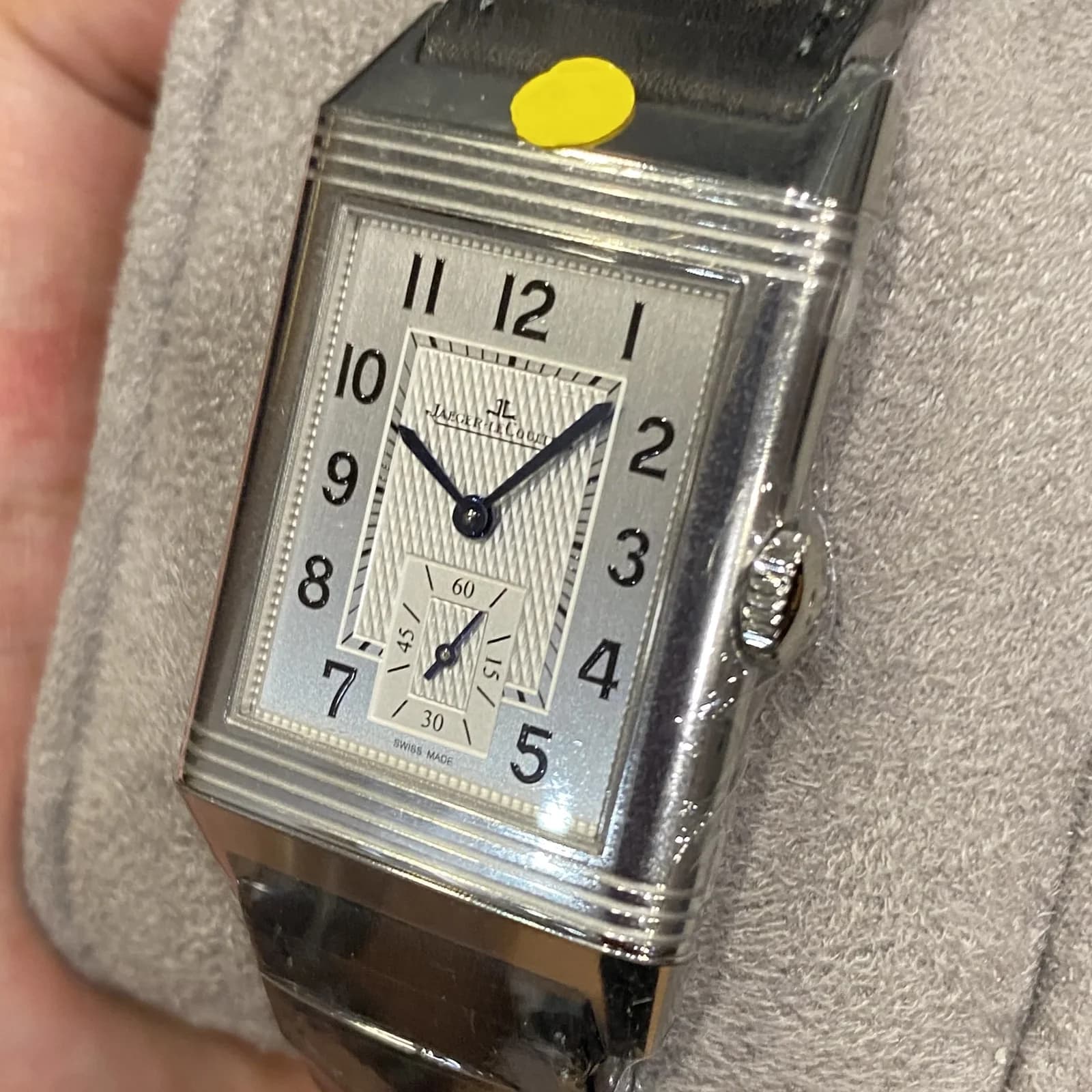 Thumb Reverso Classic Large Small Seconds Stainless Steel / Silver / Alligator
